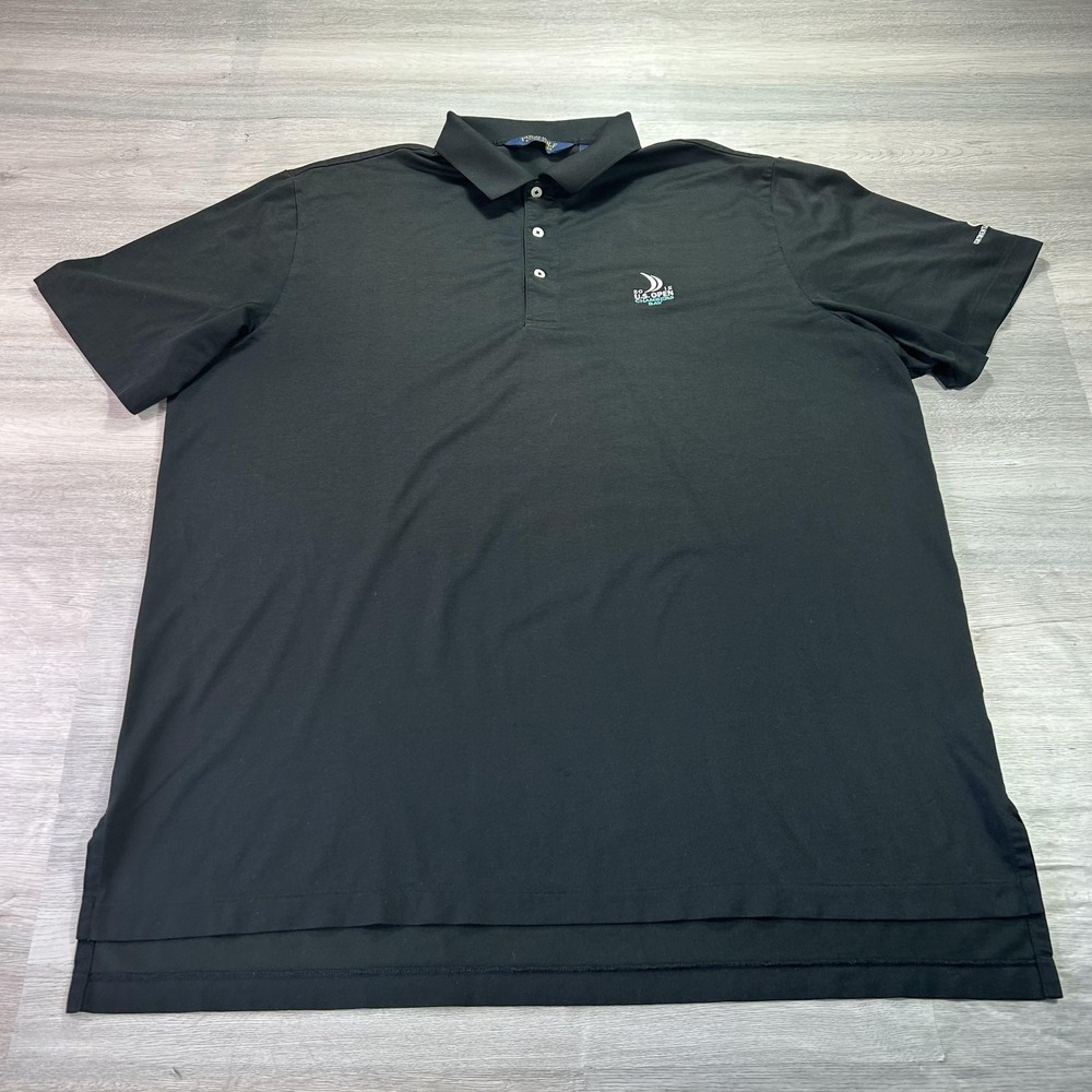 Ralph‎ Lauren Polo Golf Shirt Mens 2XL Black 2015 U.S. Open Chambers Bay Golf